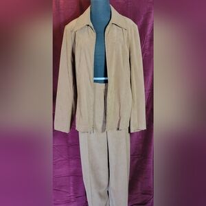 Vintage Suede Style 2 Piece Women's Notations Business Casual Outfit Sz Lg